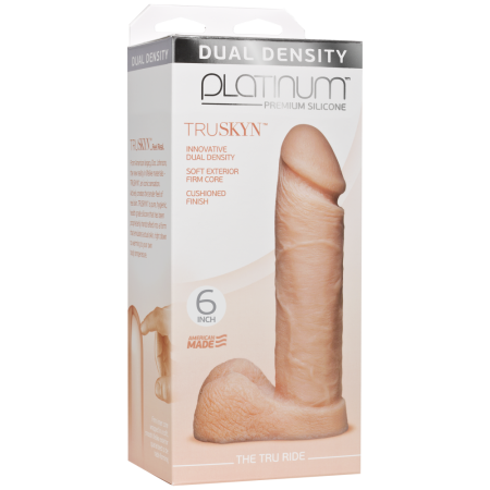Фаллоимитатор Doc Johnson Platinum TRUSKYN - The Tru Ride 6 Inch, диаметр 4,3см, двухслойный силикон || Фалоімітатор Doc Johnson Platinum TRUSKYN - The Tru Ride 6 Inch, діаметр 4,3 см, двошаровий силікон