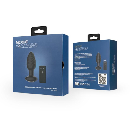 Анальная пробка Nexus TORNADO Medium, ротация+вибрация, пульт ДУ || Анальна пробка Nexus TORNADO Medium, ротація + вібрація, пульт ДК