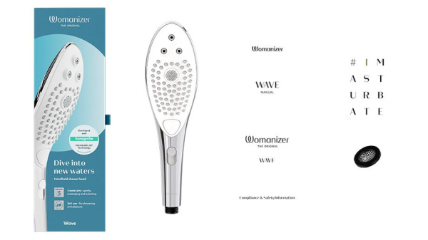 Насадка-стимулятор для душу 2в1 Womanizer Wave Chrome, масажер для інтимних зон