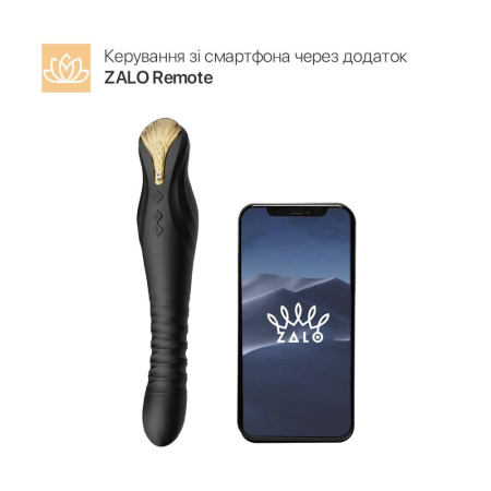 Смартвибратор-пульсатор Zalo — King Obsidian Black, кристалл Swarovski || Смартвібратор-пульсатор Zalo — King Obsidian Black, кристал Swarovski