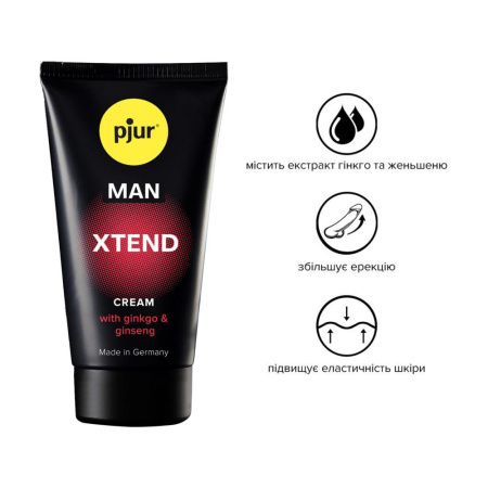 Крем для пениса стимулирующий pjur MAN Xtend Cream 50 ml, с экстрактом гинкго и женьшеня || Крем для пеніса стимулювальний pjur MAN Xtend Cream 50 ml, з екстрактом гінкго та женьшеню