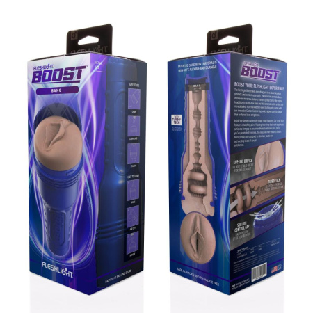Мастурбатор-вагина Fleshlight Boost Bang, плавающие кольца Turbo Tech || Мастурбатор-вагіна Fleshlight Boost Bang, плавні кільця Turbo Tech