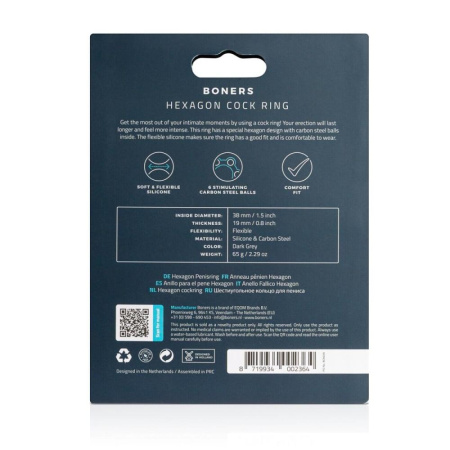 Эрекционное кольцо Boners Hexagon Cock Ring || Ерекційне кільце Boners Hexagon Cock Ring