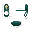 Смарт-эрекционное кольцо Zalo - BAYEK Turquoise Green, двойное с вводимой частью, пульт ДУ || Смарт-ерекційне кільце Zalo -  BAYEK Turquoise Green, подвійне з ввідною частиною, пульт ДК