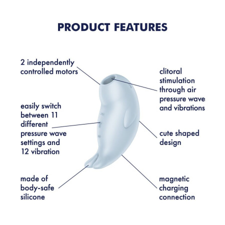 Вакуумный клиторальный стимулятор с вибрацией Satisfyer Seal You Soon, 2 независимых мотора || Вакуумний кліторальний стимулятор з вібрацією Satisfyer Seal You Soon, 2 незалежні мотори