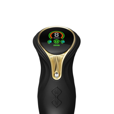 Пульсатор-кролик с вибрацией Zalo Mose Obsidian Black, нагрев до 42°, кристалл Swarovski || Пульсатор-кролик з вібрацією Zalo Mose Obsidian Black, нагрівання до 42°, кристал Swarovski