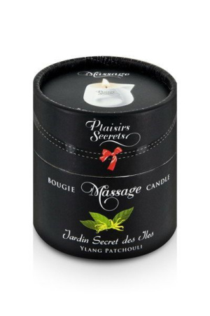 Массажная свеча Plaisirs Secrets Ylang Patchoul (80 мл) подарочная упаковка, керамический сосуд || Масажна свічка Plaisirs Secrets Ylang Patchoul (80 мл) подарункова упаковка, керамічний посуд