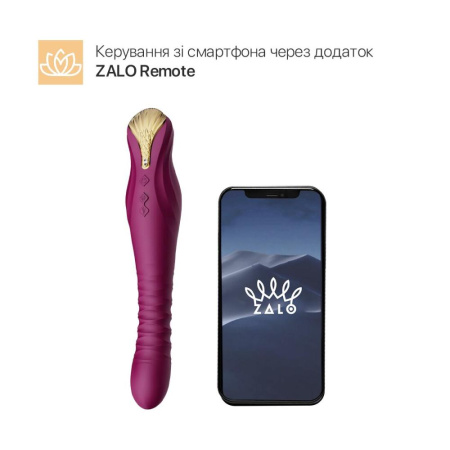 Смартвибратор-пульсатор Zalo — King Velvet Purple, кристалл Swarovski || Смартвібратор-пульсатор Zalo — King Velvet Purple, кристал Swarovski