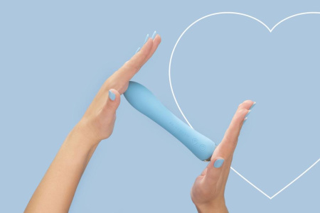 Вибратор с подогревом FairyGasm WowGenie blue, подогрев до 42 °C || Вібратор з підігрівом FairyGasm WowGenie blue, підігрів до 42 °C