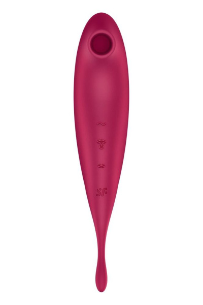 Смарт-вібратор для клітора з вакуумною стимуляцією Satisfyer Twirling Pro+ dark red