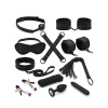 Набор Liebe Seele Black Lace and Neoprene 11pcs Bondage Kit, анальная пробка с кристаллом, вибропуля
