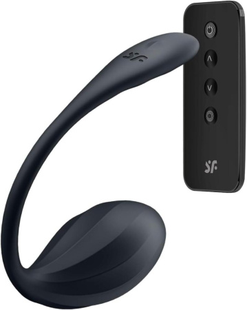 Виброяйцо Satisfyer Ribbed Petal Connect App Black || Віброяйце Satisfyer Ribbed Petal Connect App Black