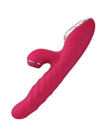 Вибратор-кролик с вакуумной стимуляцией и вращающимся стволом KISTOY A-King Max Red || Вібратор-кролик з вакуумною стимуляцією і стовбуром, що обертається KISTOY A-King Max Red