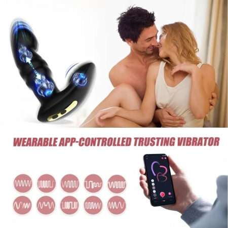 Смарт вибратор-пульсатор Fun Town Jive Black, имитация фрикций || Смарт вібратор-пульсатор Fun Town Jive Black, імітація фрикцій