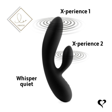 Гибкий вибратор кролик с двумя моторами FeelzToys Lea Rabbit Vibrator Black || Гнучкий вібратор кролик з двома моторами FeelzToys Lea Rabbit Vibrator Black