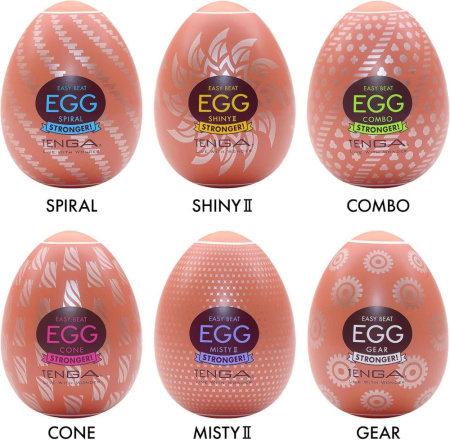 Набор мастурбаторов-яиц Tenga Egg Hard Boilded II Pack (6 яиц), плотный TPE, выпуклая текстура || Набір мастурбаторів-яєць Tenga Egg Hard Boilded II Pack (6 яєць), щільний TPE, опукла текстура