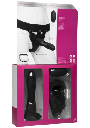 Страпон унисекс с вибрацией Doc Johnson Body Extensions - BE IN CHARGE, полая насадка || Страпон унісекс з вібрацією Doc Johnson Body Extensions - BE IN CHARGE, порожня насадка