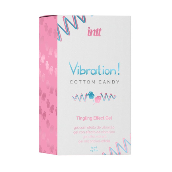 Жидкий вибратор Intt Vibration Cotton Candy (15 мл), густой гель, очень вкусный, действует до 30 мин