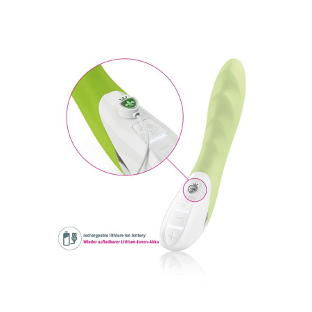 Мощный вибратор Mystim Sassy Simon Green с двумя моторами и стимулирующим рельефом || Потужний вібратор Mystim Sassy Simon Green з двома моторами і стимулюючим рельєфом