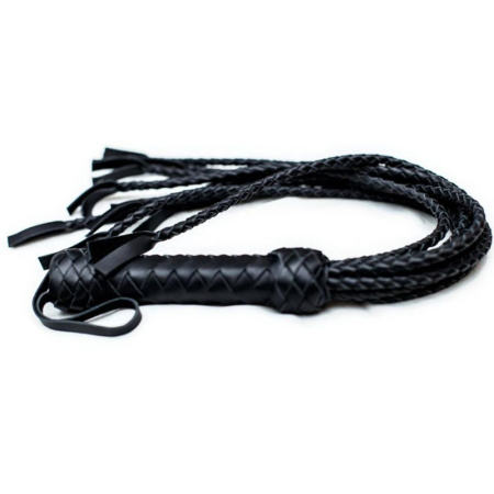 Флоггер Кошка, 9 плетенных хвостов по 50 см, цвет черный || Флогер Кішка, 9 плетених хвостів по 50 см, колір чорний