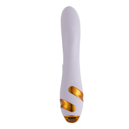 Вибратор-кролик с флоггером LOCKINK SEVANDA Whip Vibrating Massage Wand - White & Golden || Вібратор-кролик з флогером LOCKINK SEVANDA Whip Vibrating Massage Wand - White & Golden