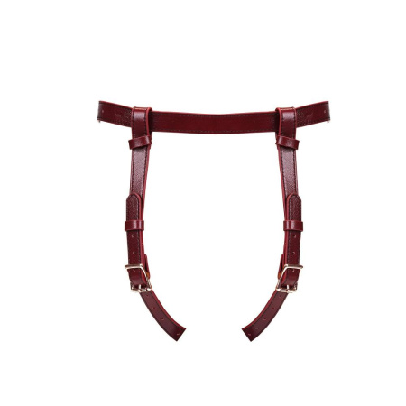 Кожаные трусы для страпона Liebe Seele Wine Red Strap on Harness, универсальный размер || Шкіряні трусики для страпона Liebe Seele Wine Red Strap on Harness, універсальний розмір