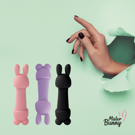 Мини-вибратор FeelzToys Mister Bunny Purple с двумя насадками || Мінівібратор FeelzToys Magic Bunny Purple з двома насадками