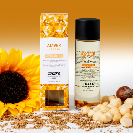 Массажное масло EXSENS Amber Jojoba (гармонизирующее с янтарем) 100мл, натуральное || Масажна олія EXSENS Amber Jojoba (гармонізує, з бурштином) 100мл, натуральна