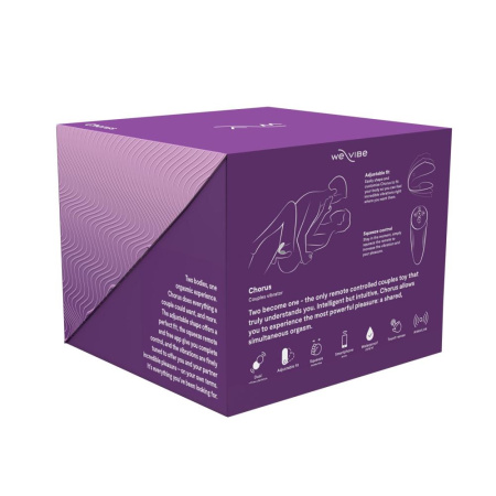 Смарт-вибратор для пар We-Vibe Chorus Purple, сенсорное управление вибрациями сжатием пульта || Смарт-вібратор для пар We-Vibe Chorus Purple, сенсорне керування вібраціями стисненням пульта