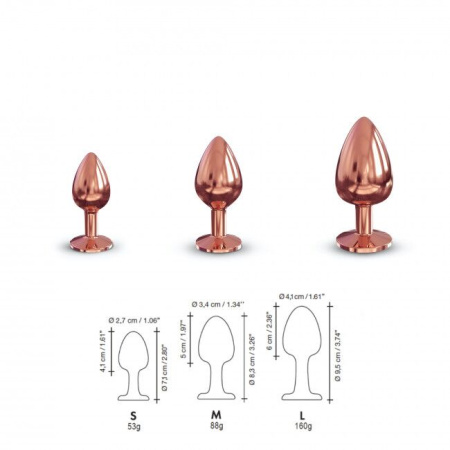 Металлическая анальная пробка с украшением в виде кристалла Dorcel - Diamond Plug Rose Gold L || Металева анальна пробка із прикрасою у вигляді кристалу Dorcel - Diamond Plug Rose Gold L