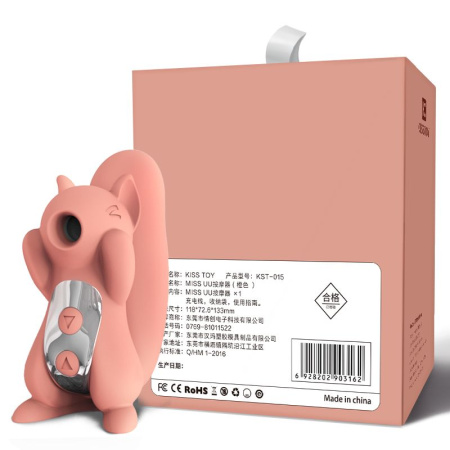 Вакуумный стимулятор с вибрацией KISTOY Miss UU Orange, игрушка 2-в-1 || Вакуумний стимулятор з вібрацією KISTOY Miss UU Orange, іграшка 2-в-1