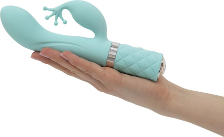 Роскошный вибратор-кролик Pillow Talk - Kinky Teal с кристаллом Сваровски, мощный || Розкішний вібратор-кролик Pillow Talk - Kinky Teal з кристалом Сваровські, потужний