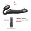 Безремневой страпон с вибрацией Strap-On-Me Vibrating Black L, диаметр 3,7см, пульт ДУ, регулируемый || Безремінний страпон з вібрацією Strap-On-Me Vibrating Black L, діаметр 3,7см, пульт ДК, регульований