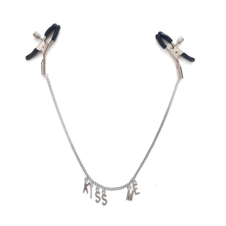 Зажимы для сосков на цепочке Art of Sex - Nipple Сlamps Kiss Me || Затискач для сосків на ланцюжку Art of Sex - Nipple Сlamps Kiss Me