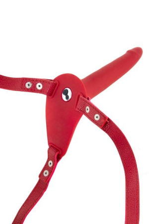 Страпон с вибрацией Fetish Tentation Vibrating Strap-On with Dildo Red || Страпон з вібрацією Fetish Tentation Vibrating Strap-On with Dildo Red