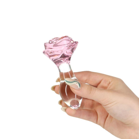 Стеклянная анальная пробка Pillow Talk Rosy Luxurious Glass Anal Plug, ⌀3,3 см, вибропуля в подарок || Скляна анальна пробка Pillow Talk Rosy Luxurious Glass Anal Plug, ⌀3,3 см, віброкуля в подарунок