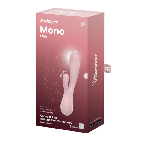 Смарт вібратор-кролик Satisfyer Mono Flex Mauve, 2 мотори, керування через інтернет