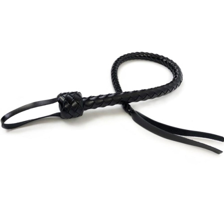 Плеть гибкая Снейк, натуральная кожа, цвет черный, длина - 80 см || Батіг гнучкий Снейк, натуральна шкіра, колір чорний, довжина - 80 см