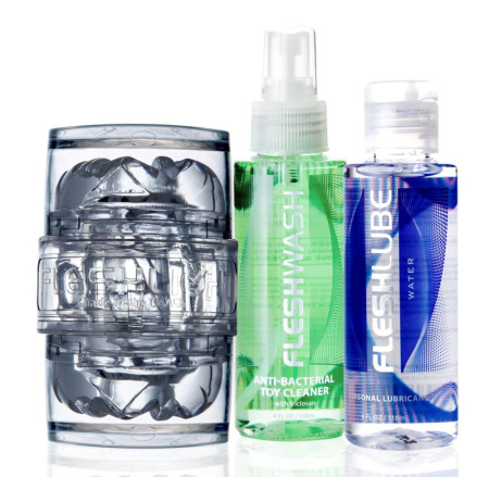 Мастурбатор Fleshlight Quickshot Vantage Value Pack: смазка и чистящее средство || Мастурбатор Fleshlight Quickshot Vantage Value Pack: змазка і засіб для чищення