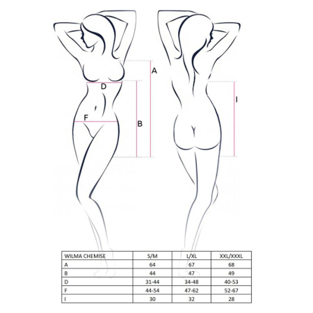 Распродажа!!! Сорочка приталенная с чашечками WILMA CHEMISE black L/XL - Passion, трусики || Розпродаж!!! Сорочка приталена з чашечками WILMA CHEMISE black L/XL - Passion, трусики