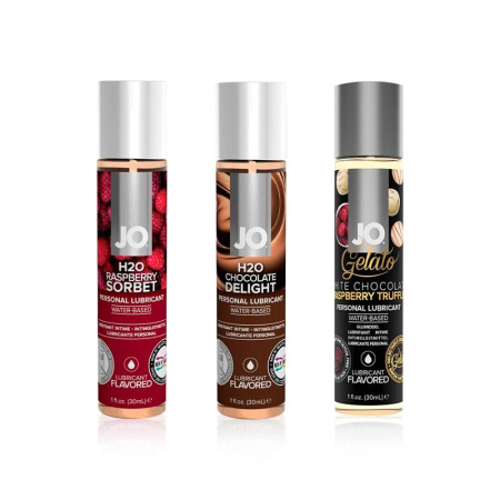 Набор «Малиновый рай», 3 вкусовые смазки System JO, вибропуля Rocks Off, кубики System JO || Набір «Малиновий рай», 3 смакові змазки System JO, віброкуля Rocks Off, кубики System JO