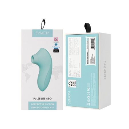 Вакуумный стимулятор Svakom Pulse Lite Neo Seafoam Blue, управляется со смартфона || Вакуумний стимулятор Svakom Pulse Lite Neo Seafoam Blue, керується зі смартфона