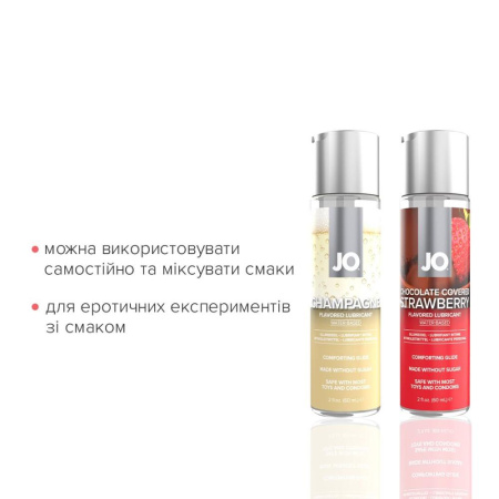 Набор лубрикантов JO Sweet&Bubbly — Champagne & Chocolate Covered Strawberry (2×60 мл) || Набір лубрикантів JO Sweet&Bubbly — Champagne & Chocolate Covered Strawberry (2×60 мл)