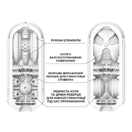Мастурбатор Tenga Flip Zero Gravity White, изменяемая интенсивность стимуляции, раскладной || Мастурбатор Tenga Flip Zero Gravity White, змінна інтенсивність стимуляції, розкладний