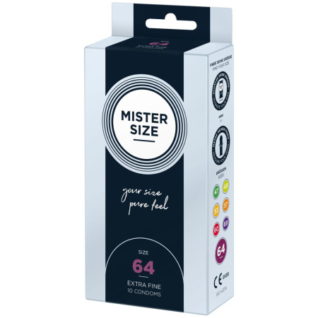 Презервативы Mister Size - pure feel - 64 (10 condoms), толщина 0,05 мм || Презервативи Mister Size - pure feel - 64 (10 condoms), товщина 0,05 мм