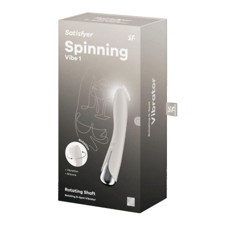 Вибратор точки G с вращением Satisfyer Spinning Vibe 1 Beige, 2 мотора || Вібратор точки G з обертанням Satisfyer Spinning Vibe 1 Beige, 2 мотори