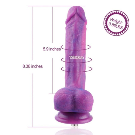 Фаллоимитатор 8.2″ с вибрацией для секс-машин Hismith Purple Silicone Dildo with Vibe, KlicLok || Фалоімітатор 8.2″ з вібрацією для секс-машин Hismith Purple Silicone Dildo with Vibe, KlicLok