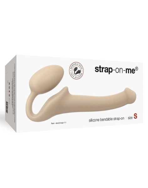 Безремневой страпон Strap-On-Me Flesh S, полностью регулируемый, диаметр 2,7см