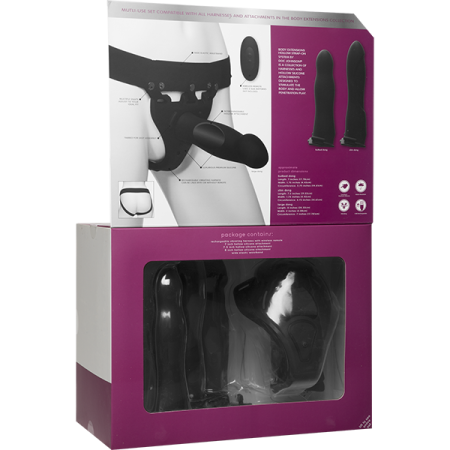 Набор для страпона с вибрацией Doc Johnson Body Extensions - BE Naughty - Black || Набір для страпона з вібрацією Doc Johnson Body Extensions - BE Naughty - Black