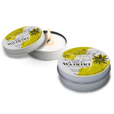 Массажная свечa Petits Joujoux - Waikiki Beach - Coconut and Pineapple (43 мл) с афродизиаками || Масажна свічка Petits Joujoux - Waikiki Beach - Coconut and Pineapple (43 мл) з афродизіаками